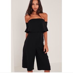 Missguided Crepe Bardot Culotte Jumpsuit